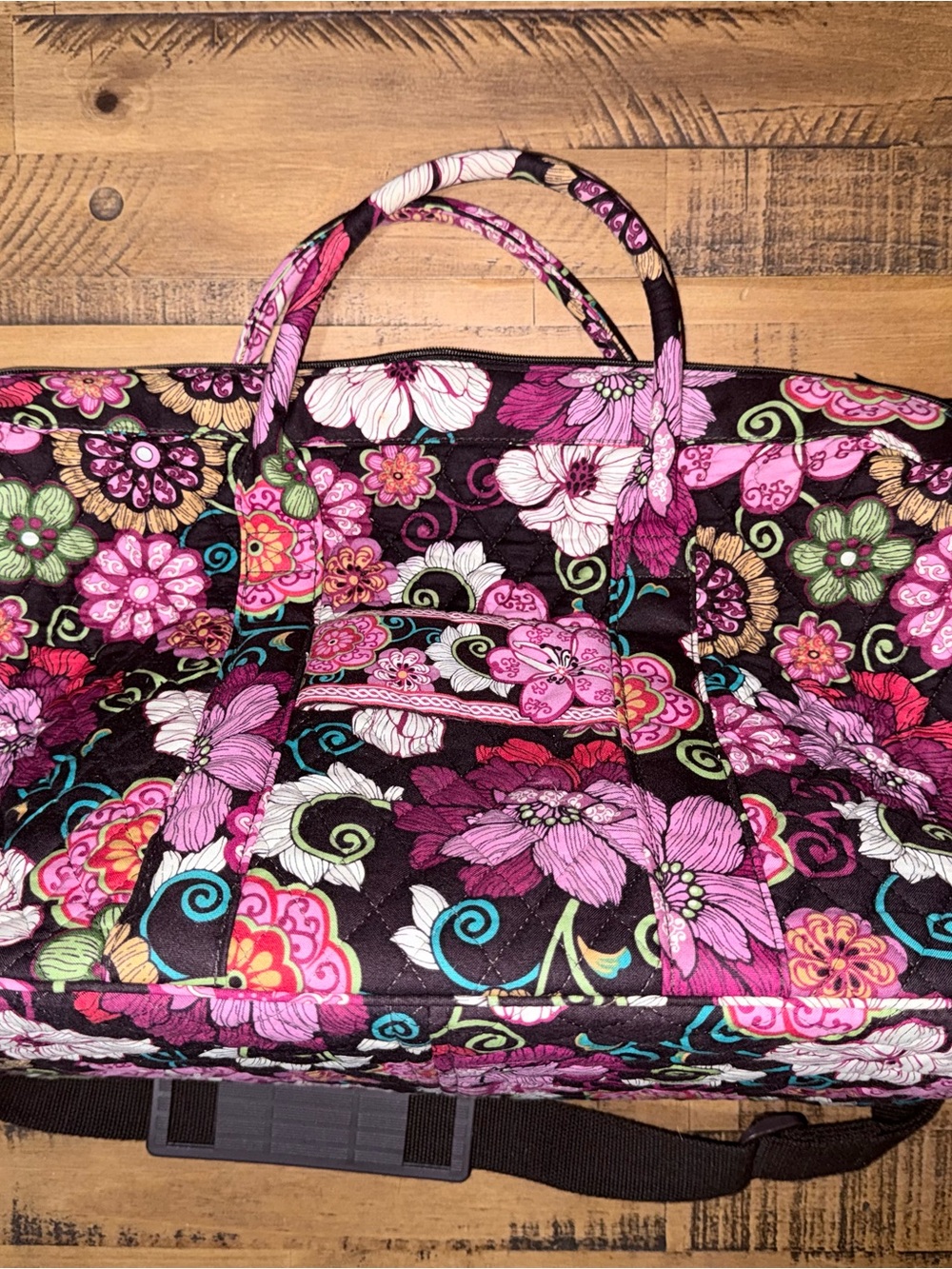 Vera Bradley Quilted Travel Bag with Pink Floral Pattern